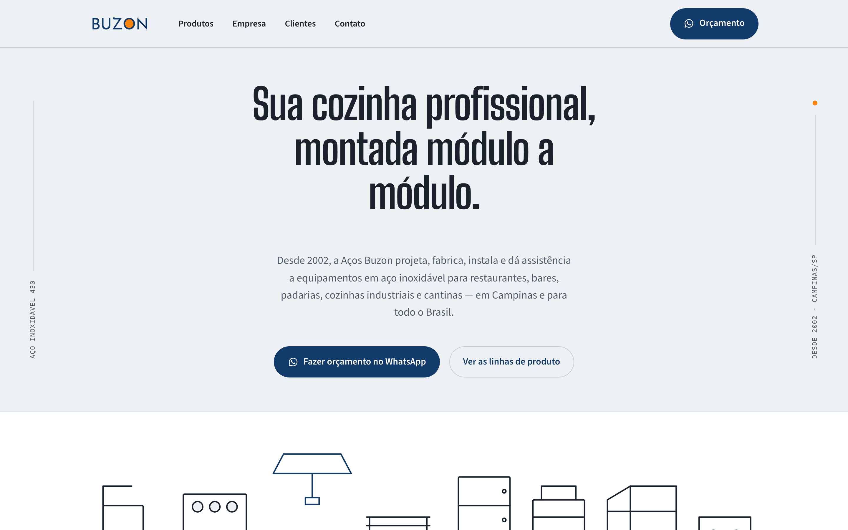 Print do site (desktop) — Aços Buzon